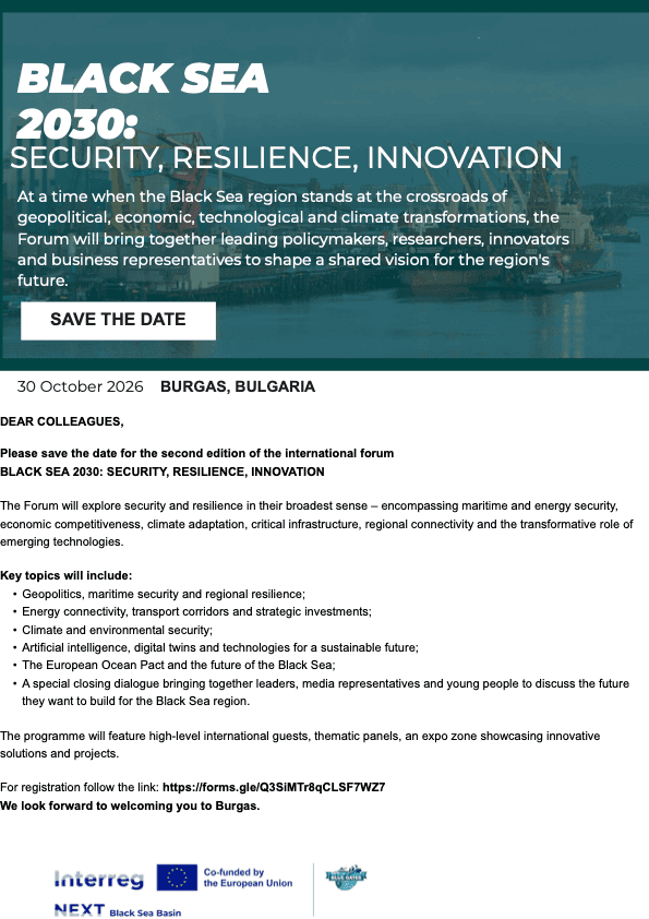 BLACK SEA 2030: SECURITY, RESILIENCE, INNOVATION